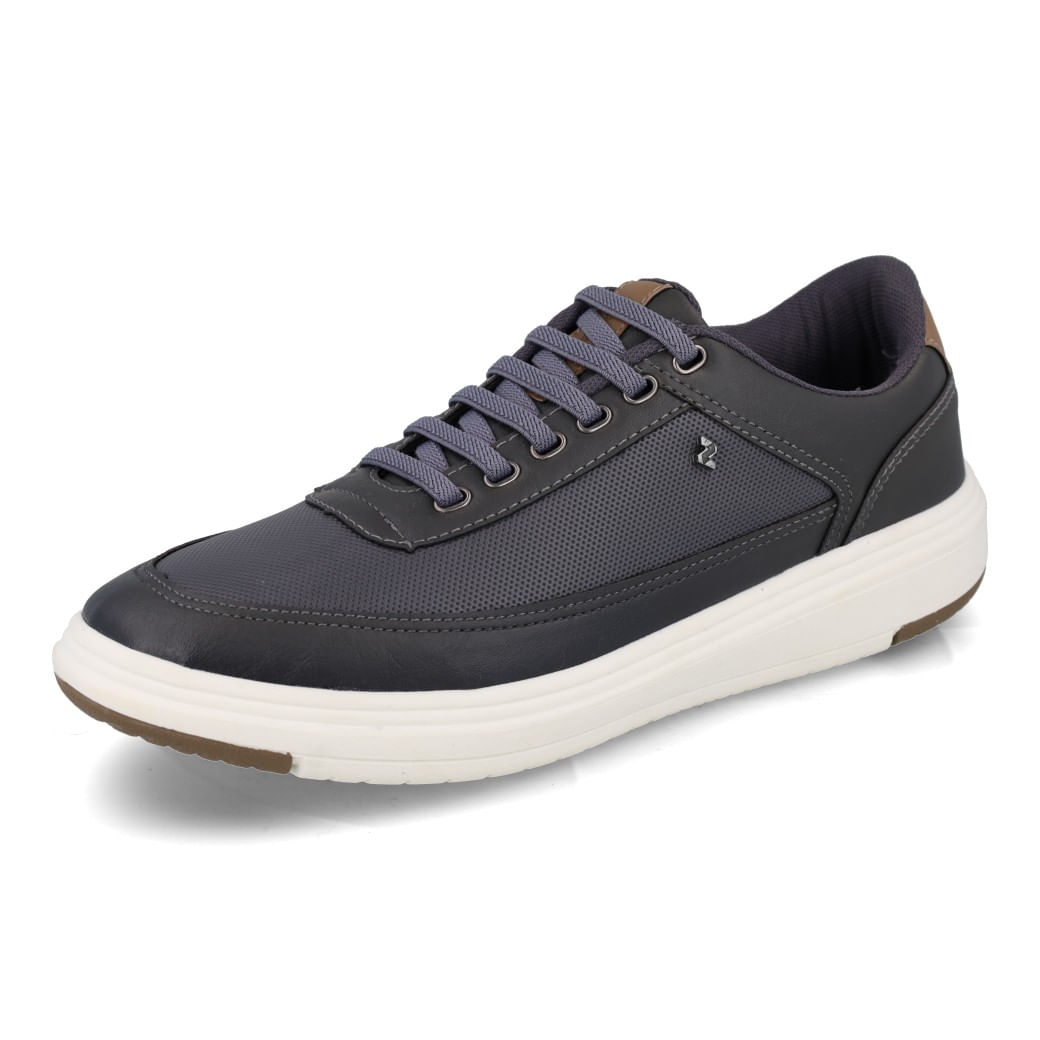 Cazzac Tenis Casual 106 CAZ SPA 33D Chumbo Couro_8_999999992574246_